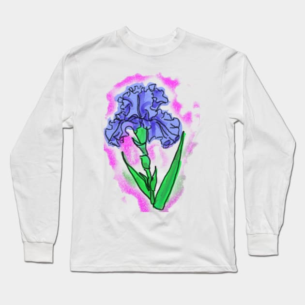 iris flower art Long Sleeve T-Shirt by lalanny